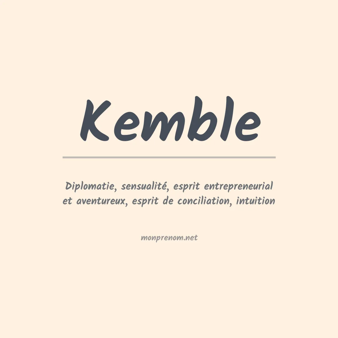 Prénom Kemble