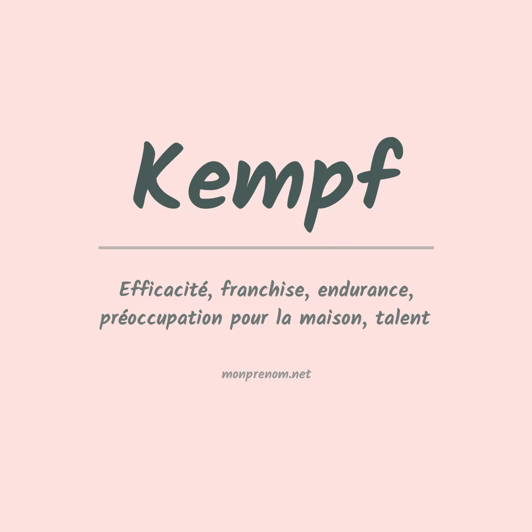 Signification du prénom Kempf