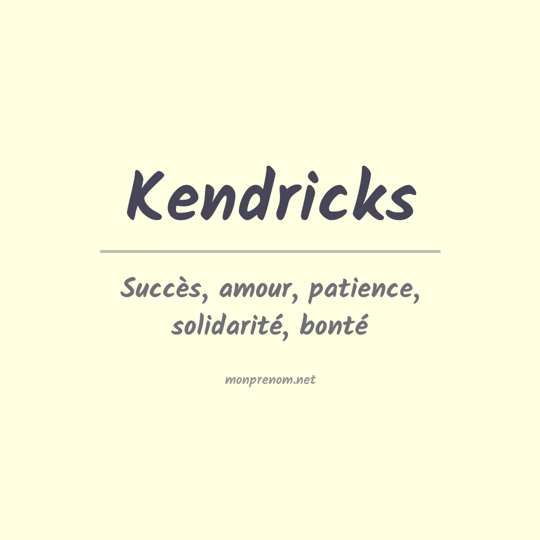 Prénom Kendricks