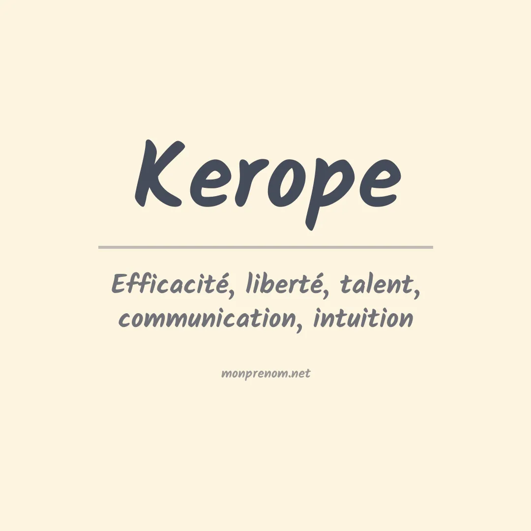Signification du prénom Kerope