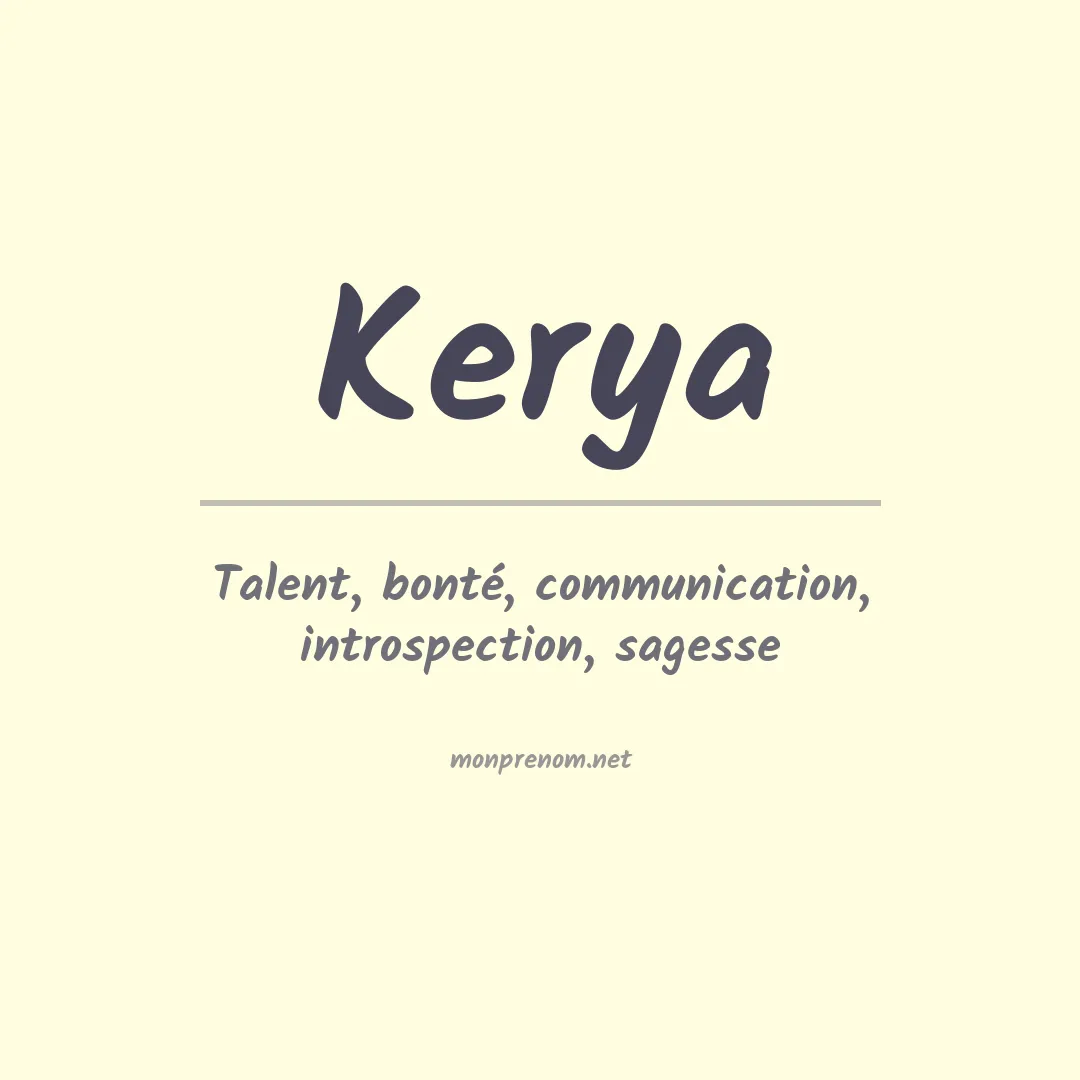 Signification du prénom Kerya