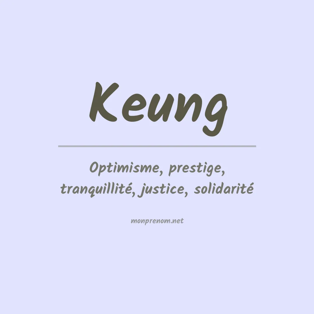 Signification du prénom Keung