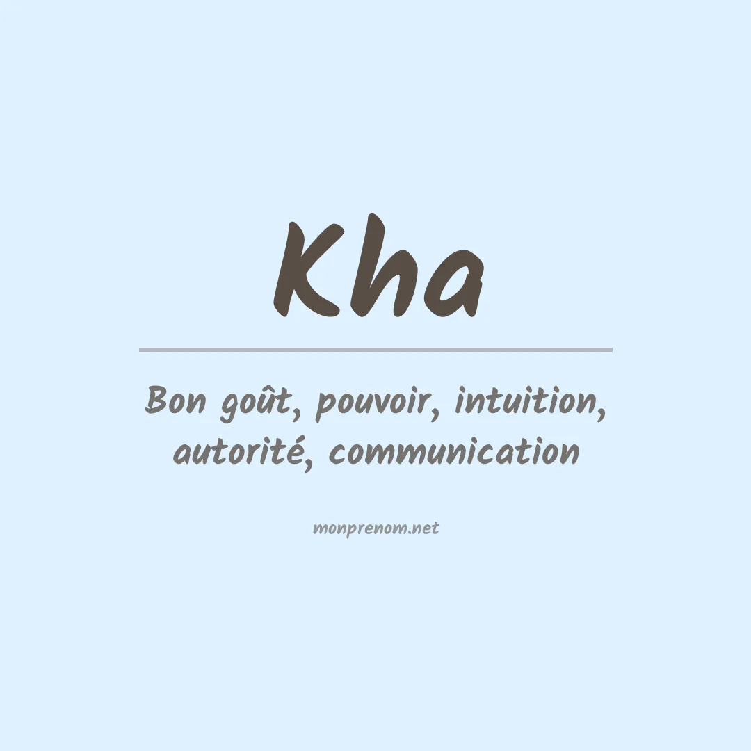 Prénom Kha