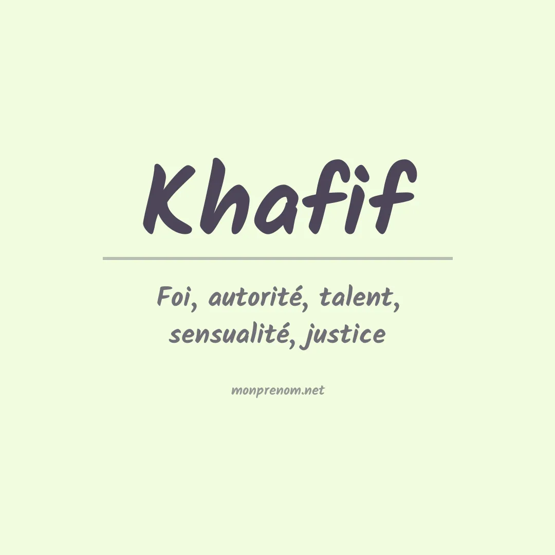Signification du prénom Khafif