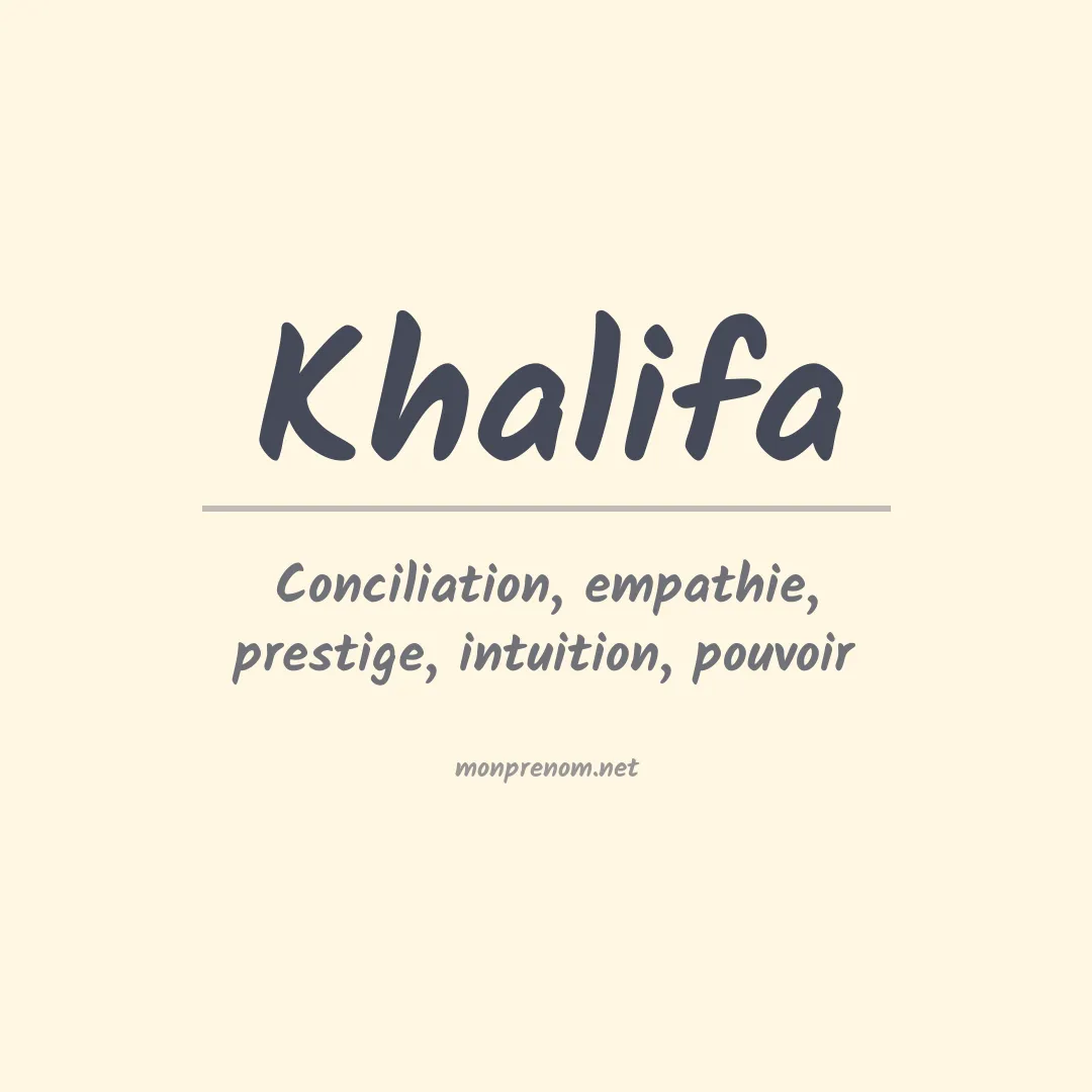 Prénom Khalifa