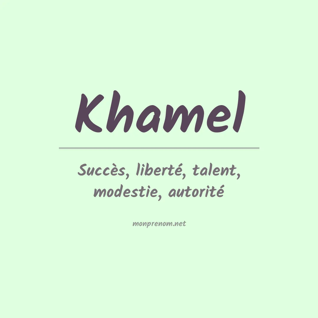 Prénom Khamel