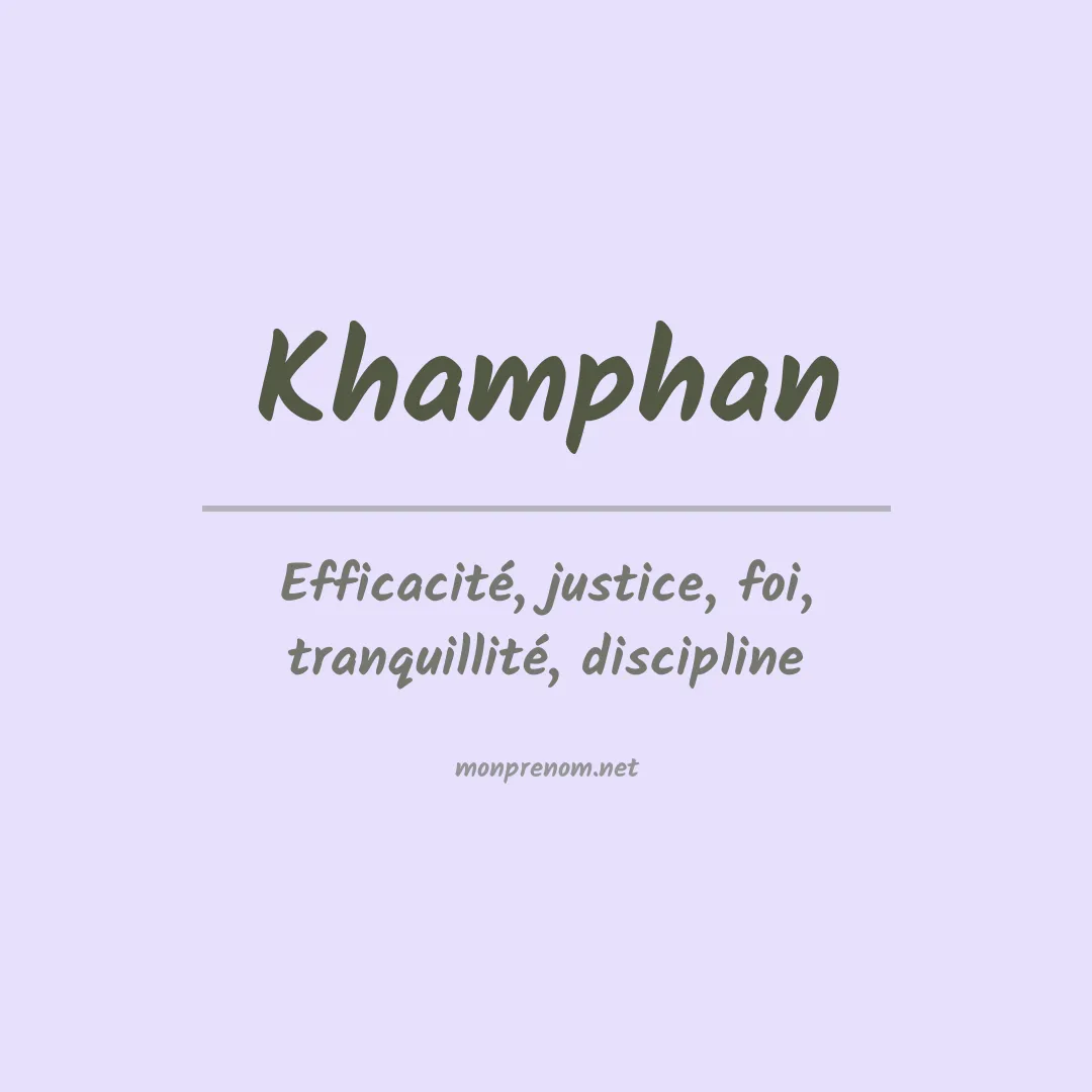 Signification du prénom Khamphan