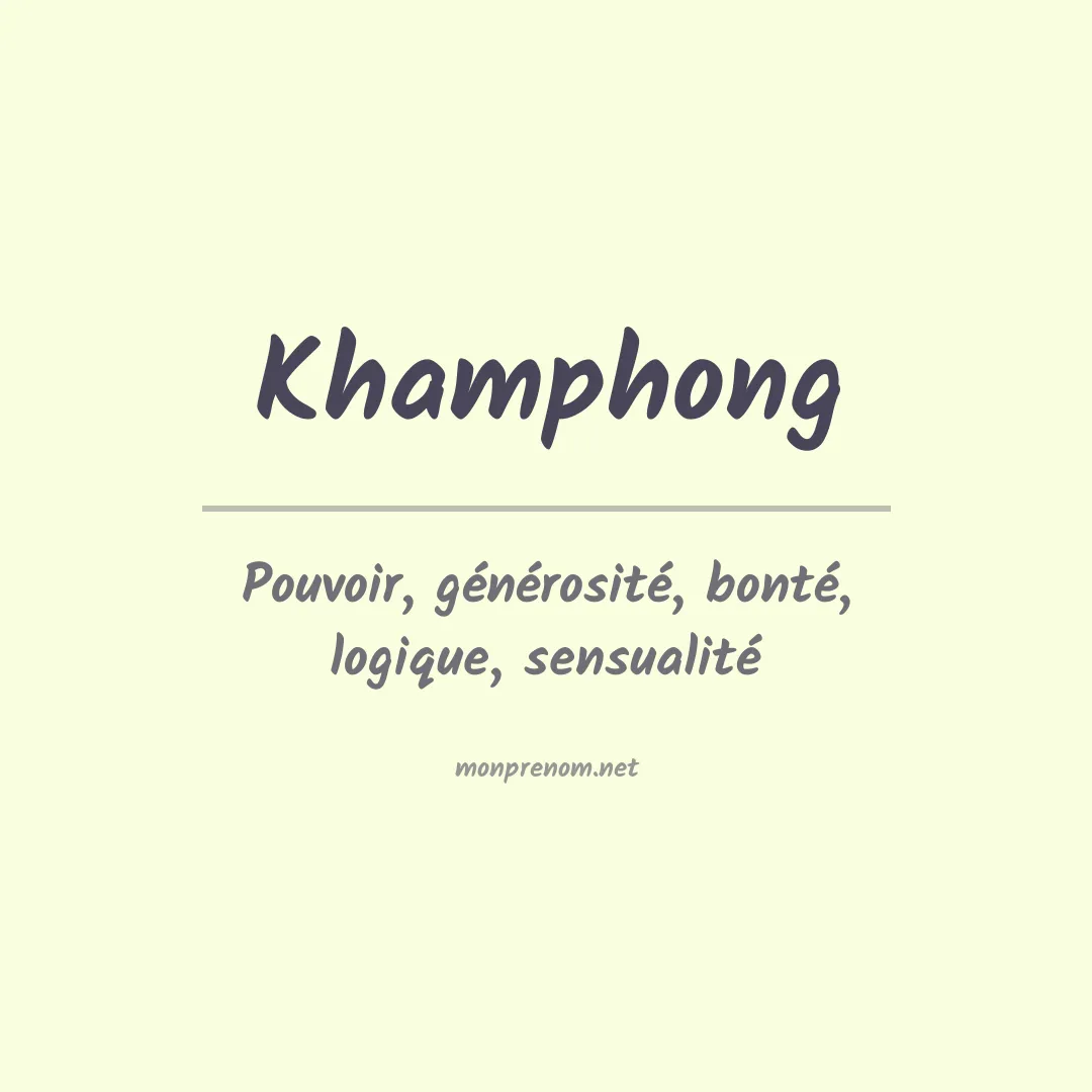 Signification du prénom Khamphong