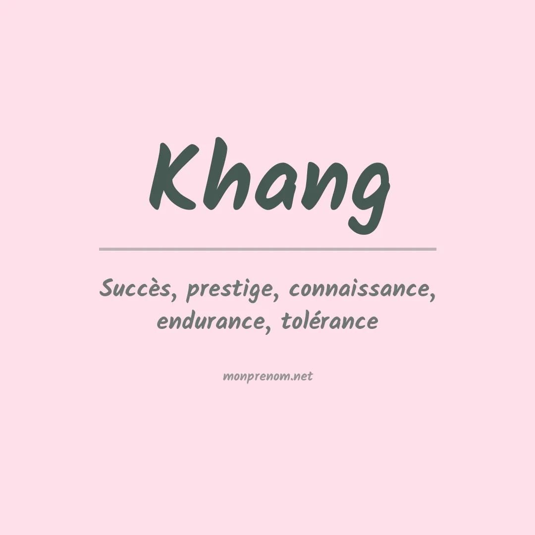 Prénom Khang