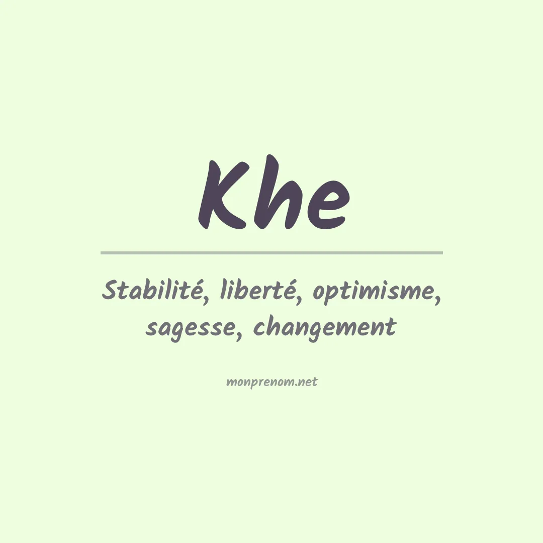 Signification du prénom Khe