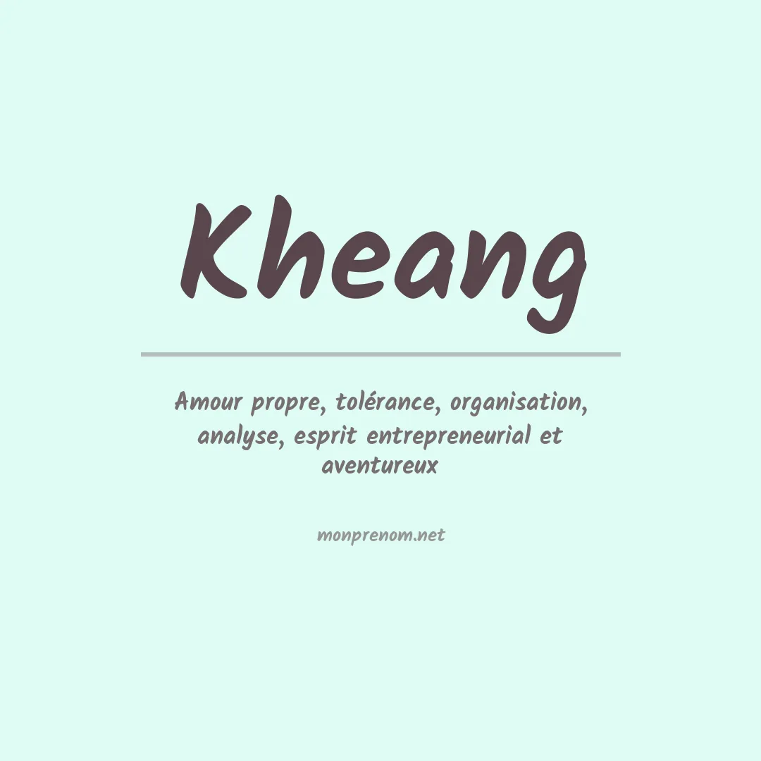 Prénom Kheang
