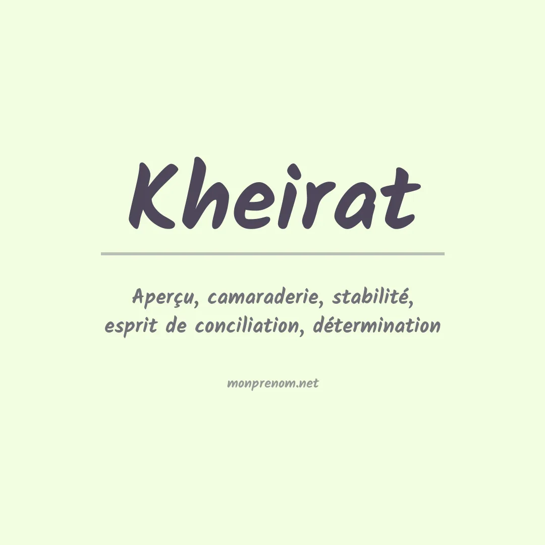 Prénom Kheirat