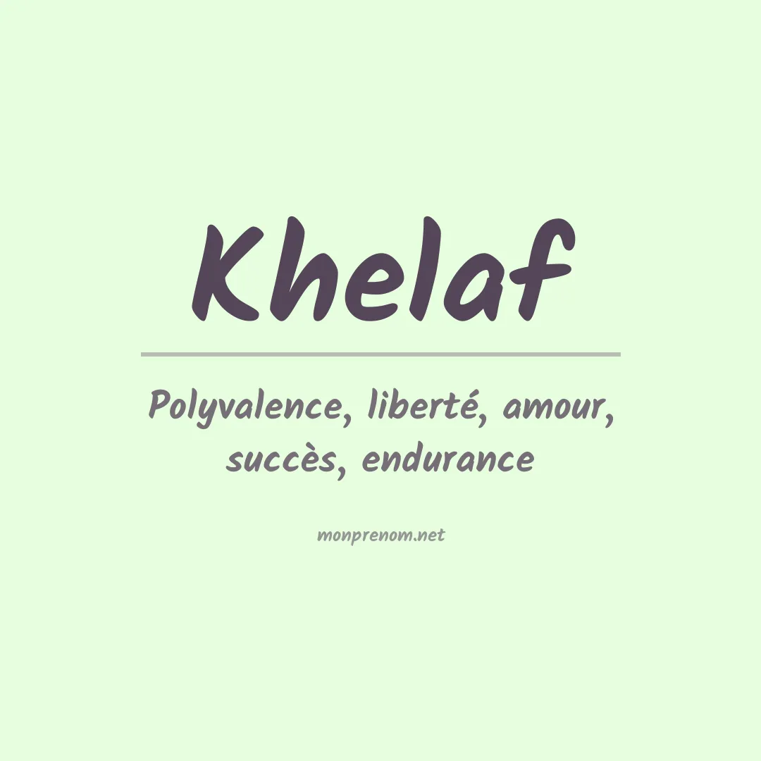 Prénom Khelaf