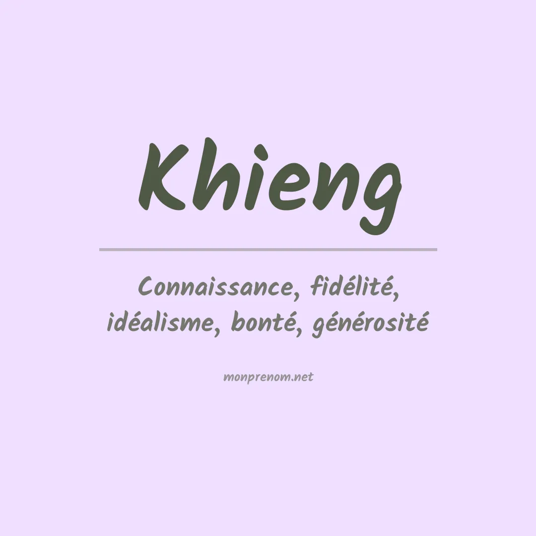 Signification du prénom Khieng