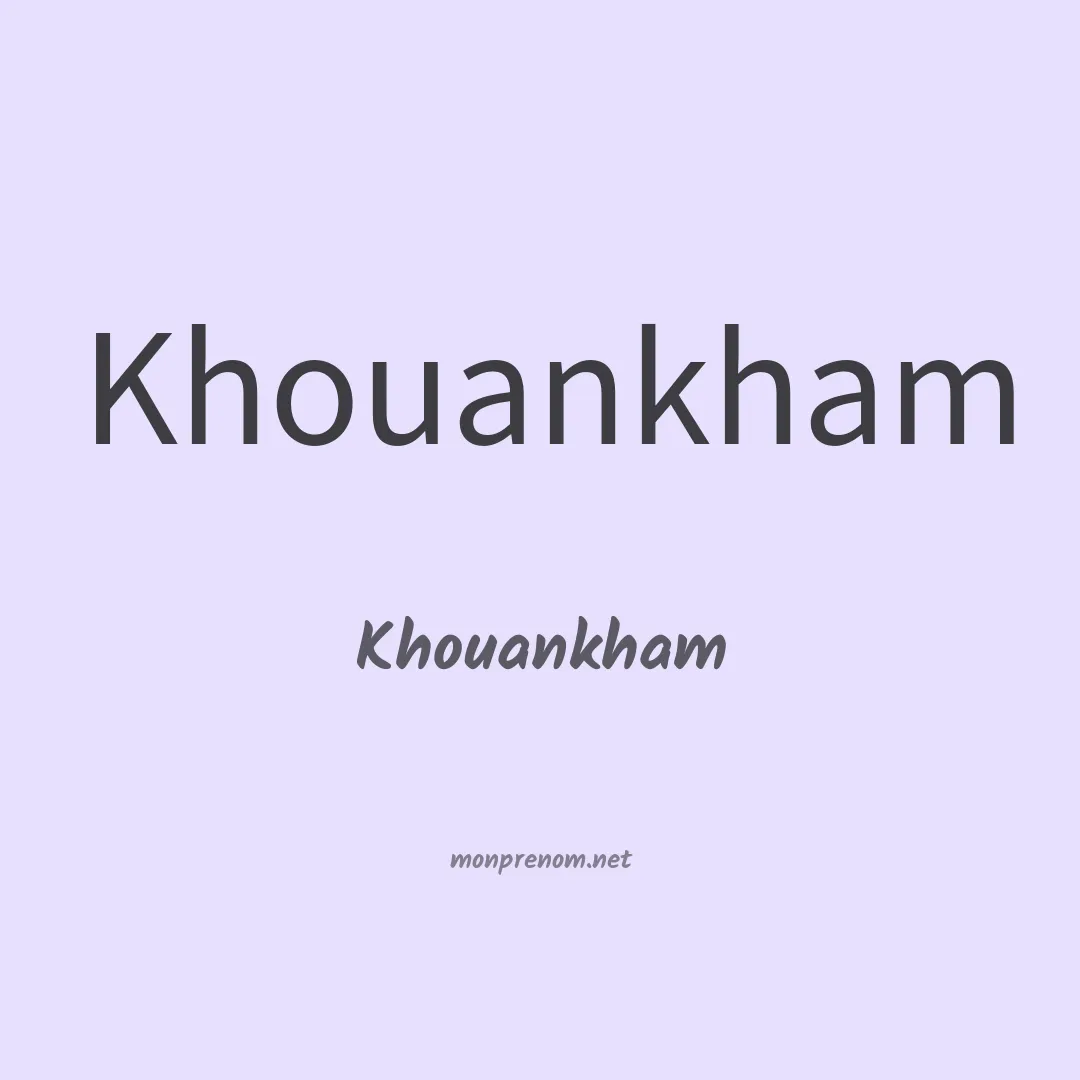 Khouankham en chinois