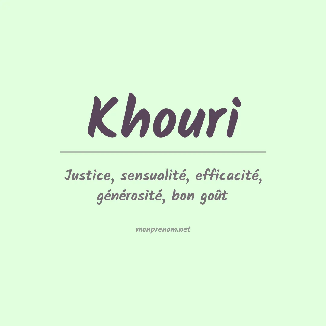 Prénom Khouri