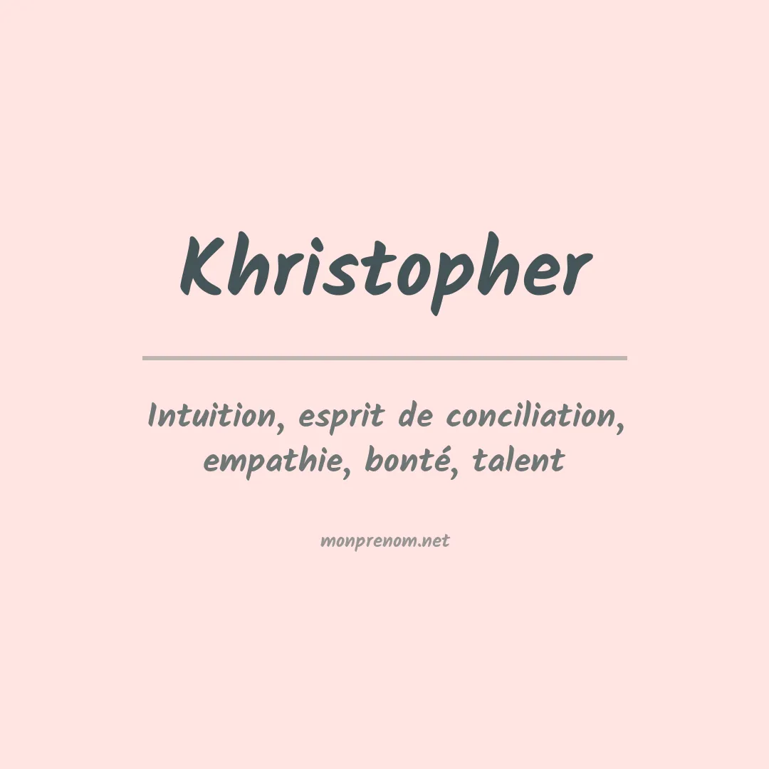 Prénom Khristopher