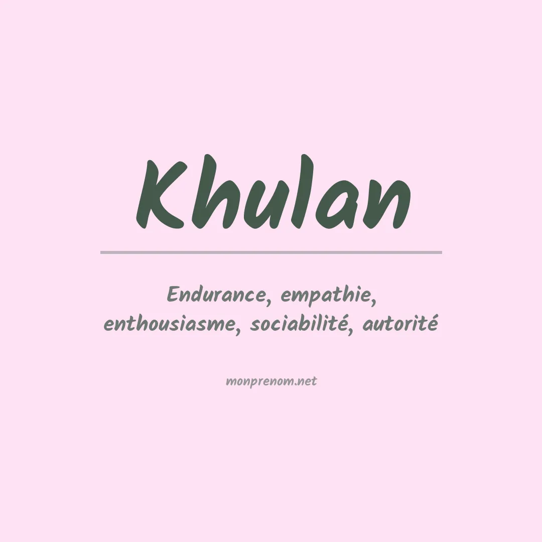 Signification du prénom Khulan