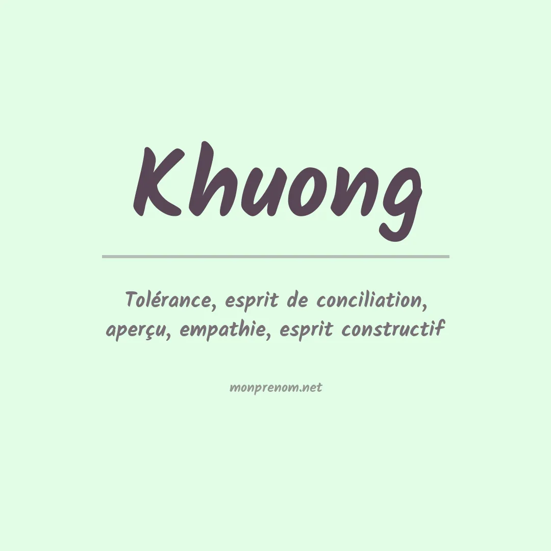 Prénom Khuong
