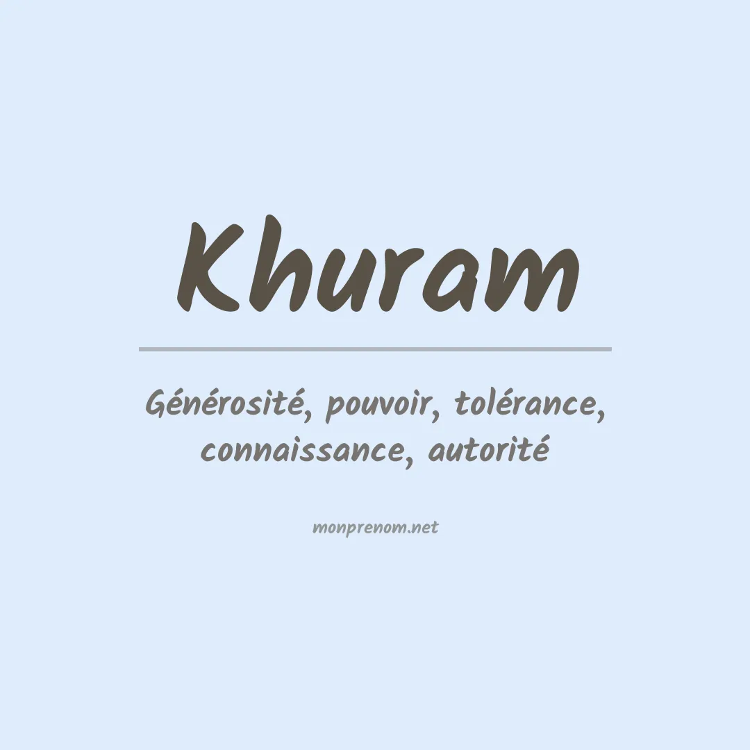 Prénom Khuram