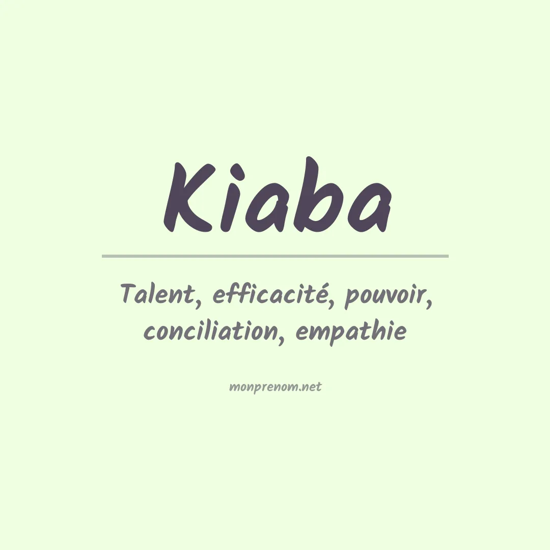 Signification du prénom Kiaba