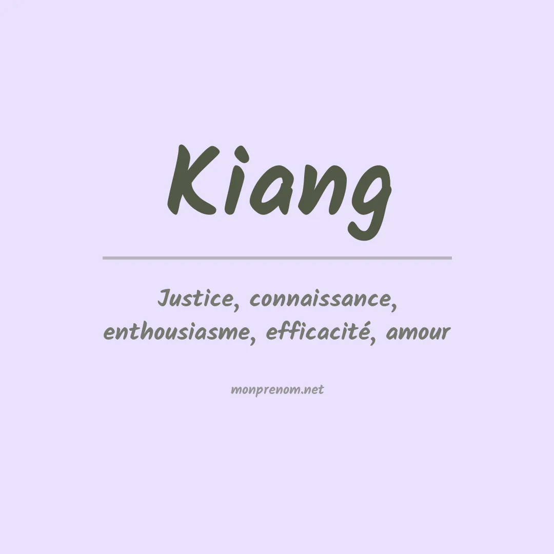 Prénom Kiang