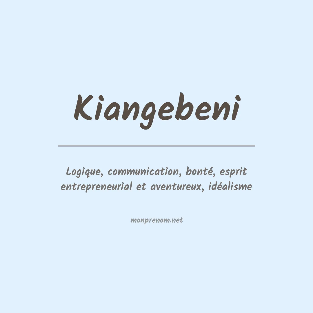 Prénom Kiangebeni