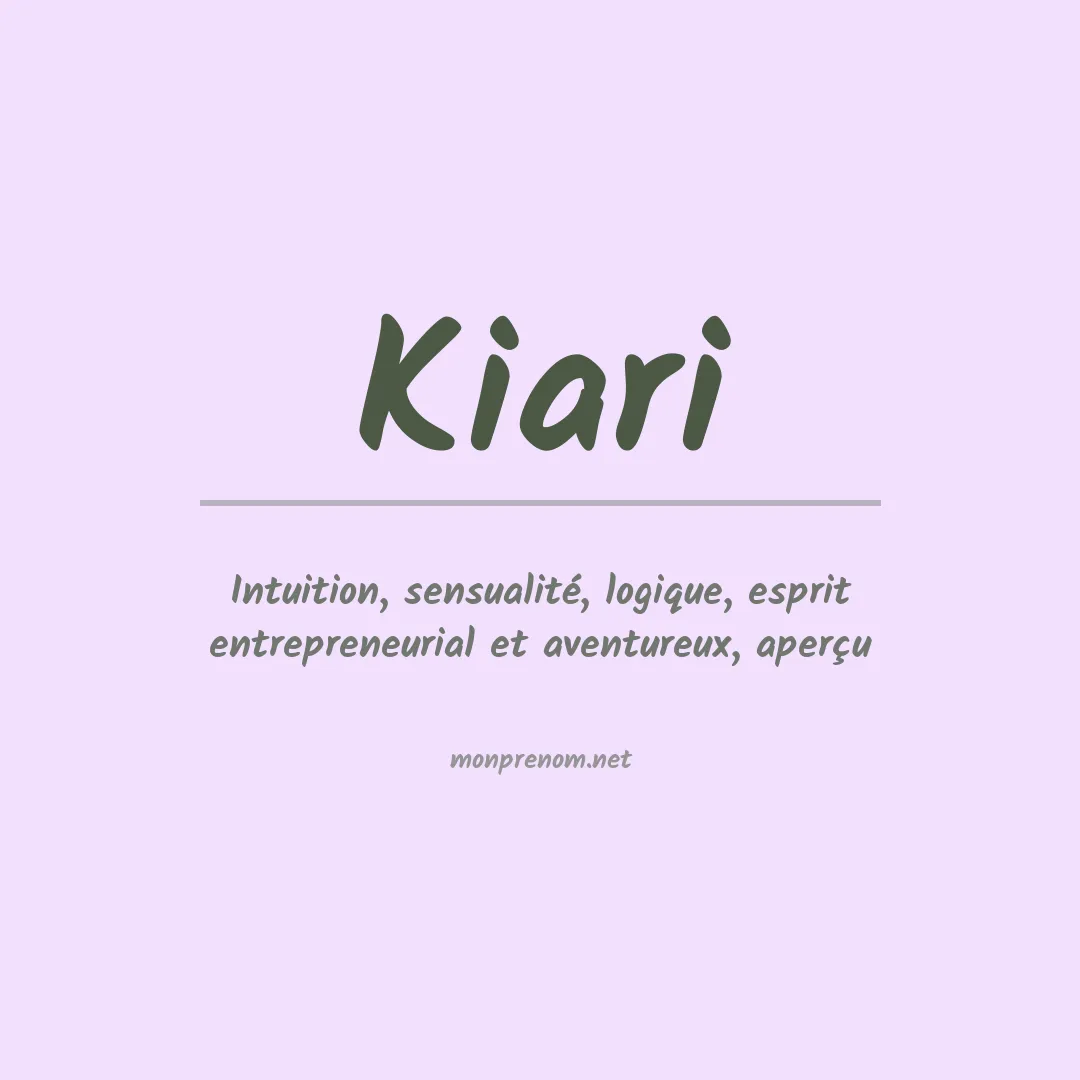 Signification du prénom Kiari