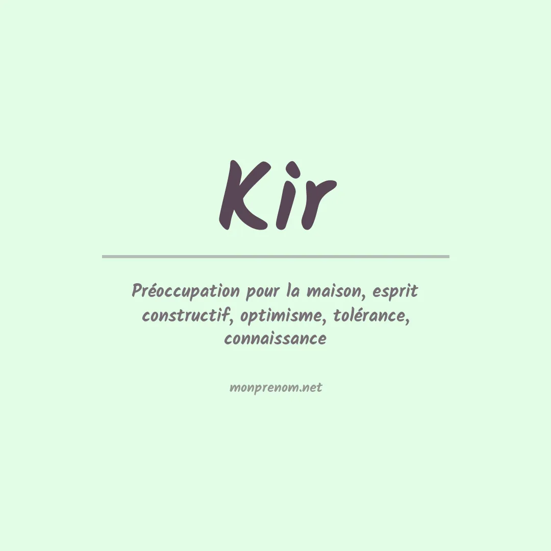 Signification du prénom Kir