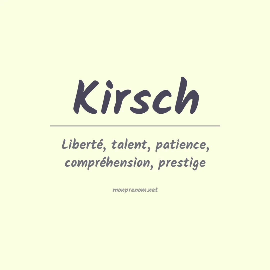 Prénom Kirsch