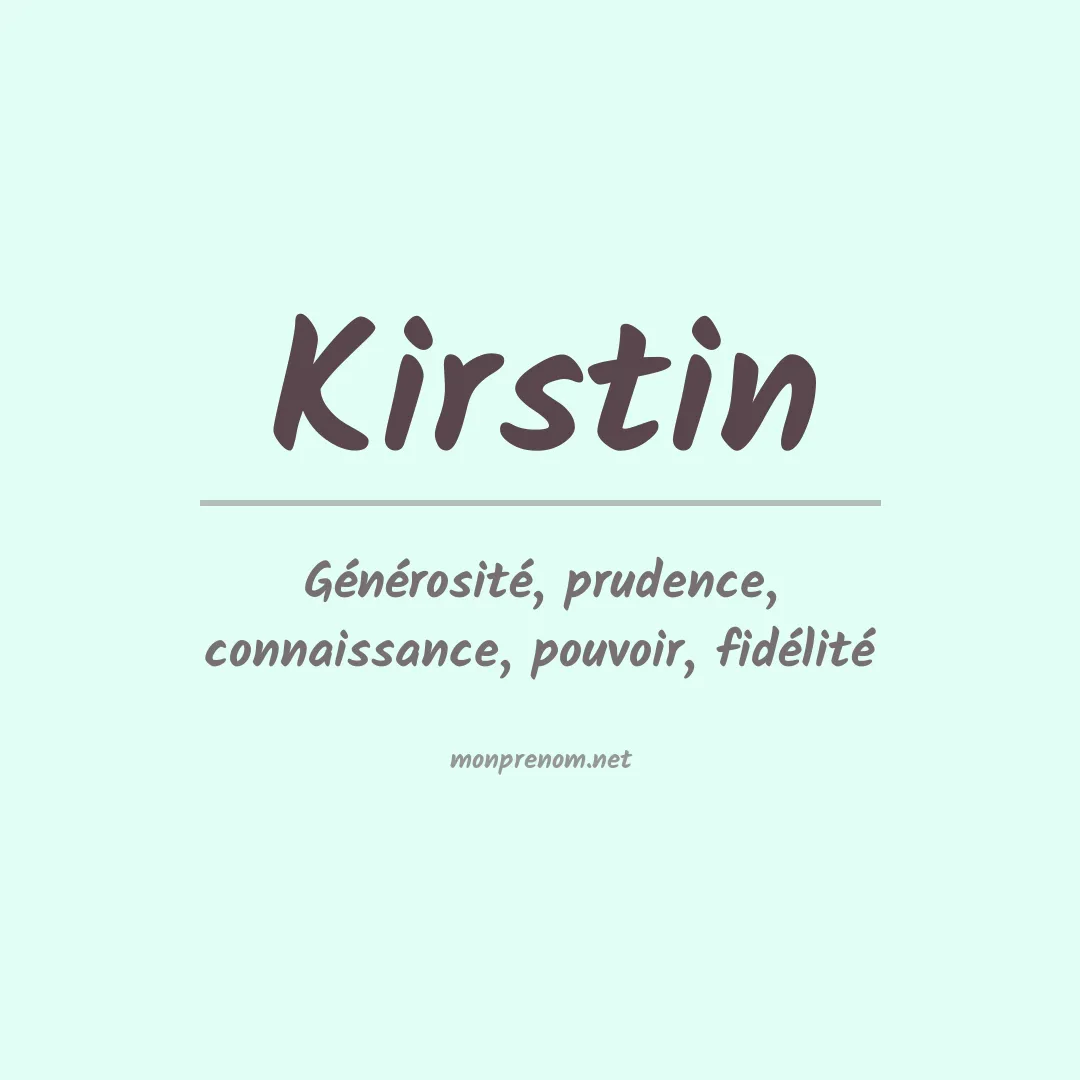Signification du prénom Kirstin