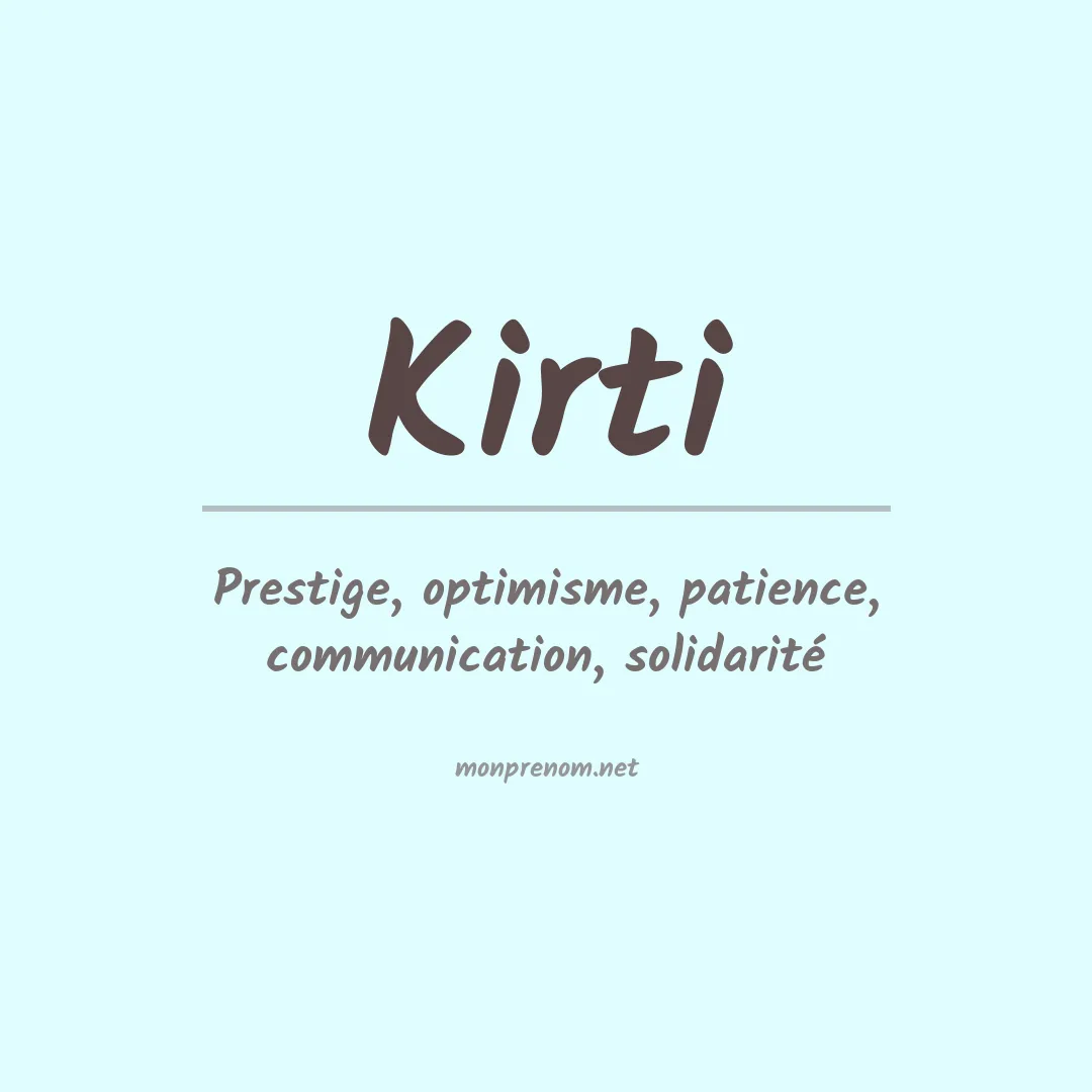 Signification du prénom Kirti
