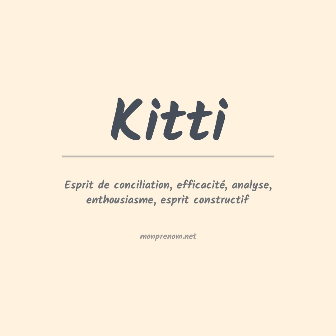 Signification du prénom Kitti