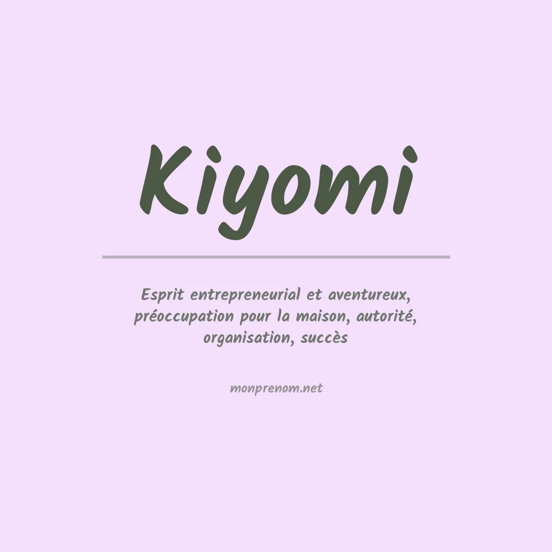 Prénom Kiyomi