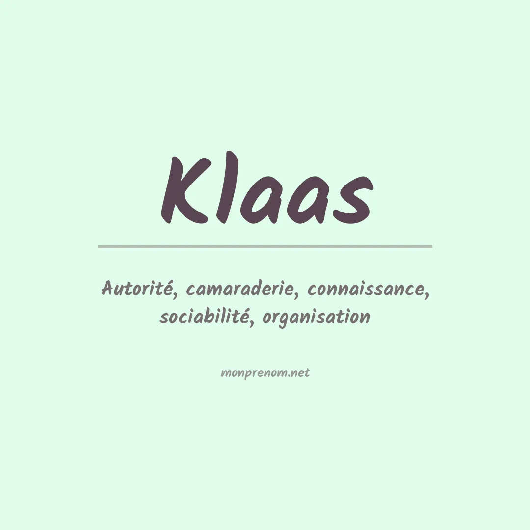 Prénom Klaas