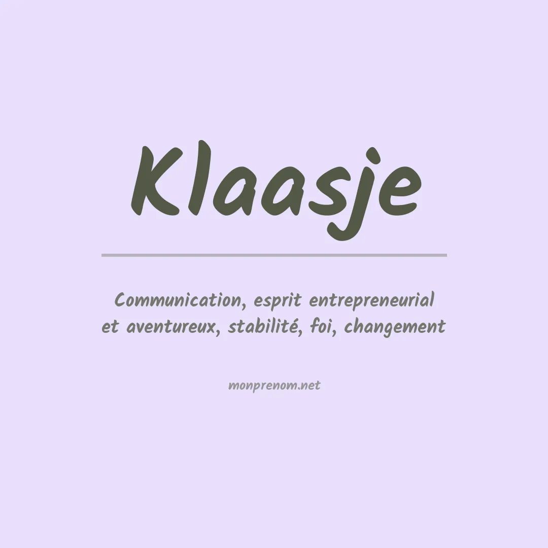 Signification du prénom Klaasje
