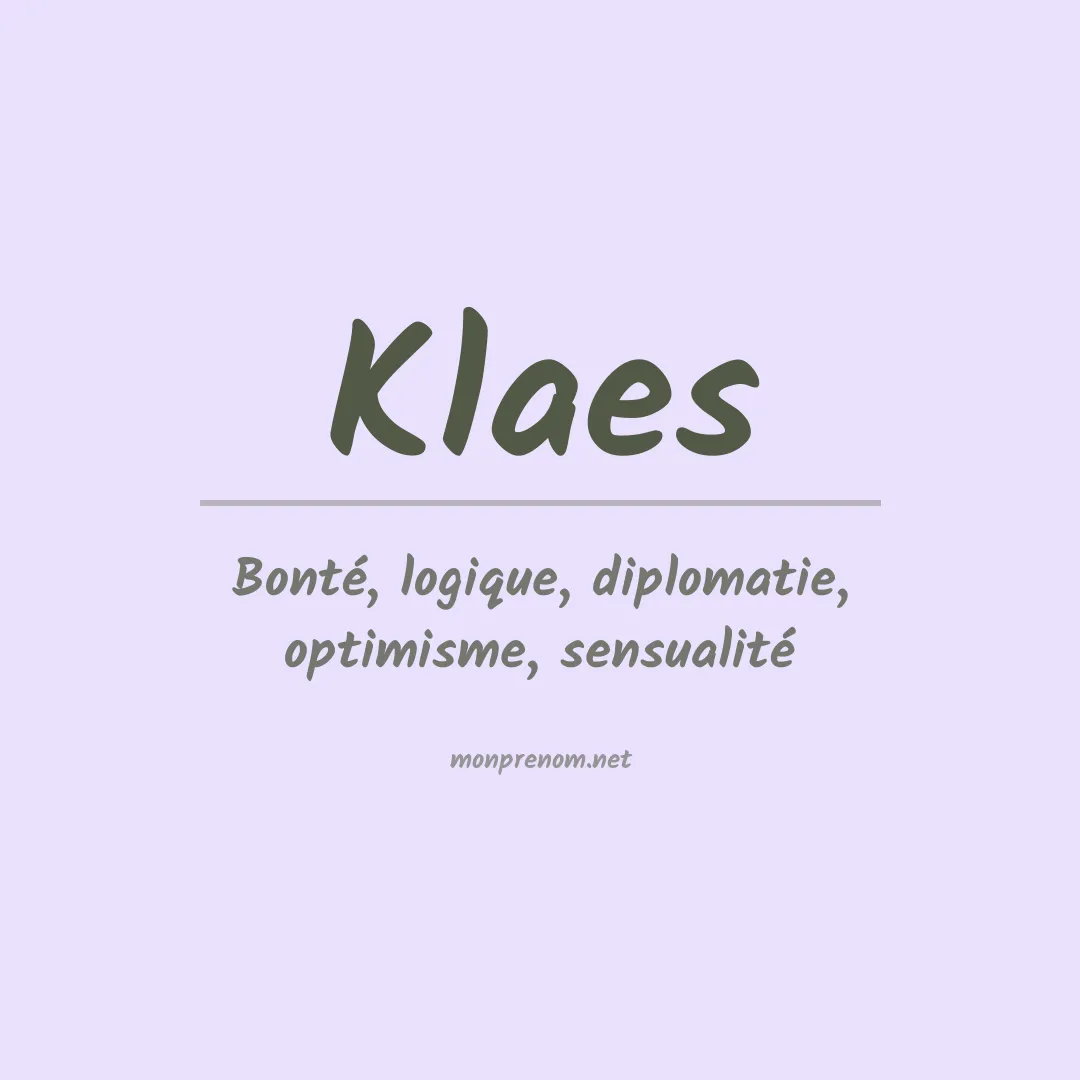 Prénom Klaes