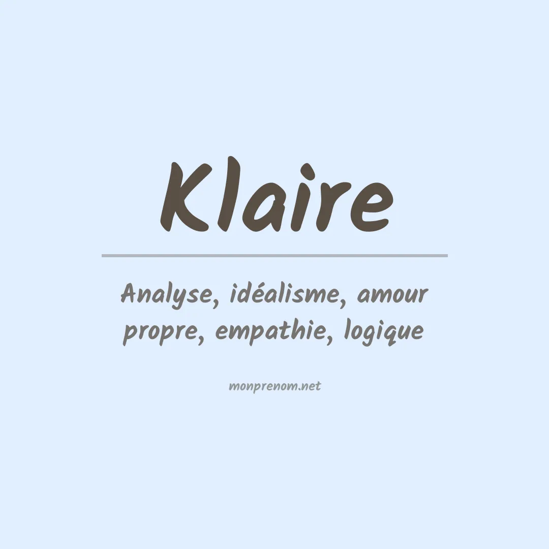 Prénom Klaire
