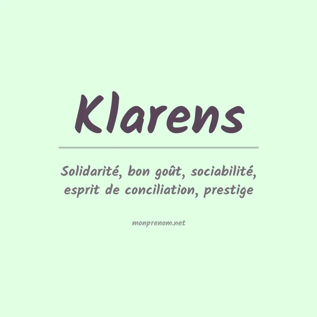 Signification du prénom Klarens