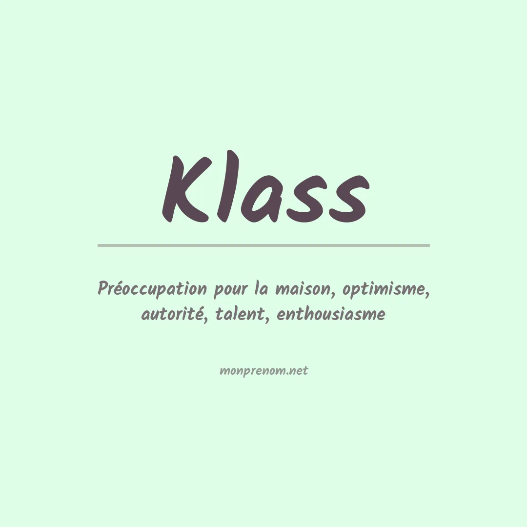 Prénom Klass