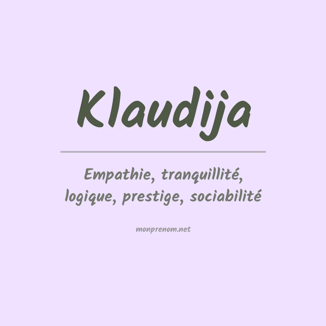 Signification du prénom Klaudija