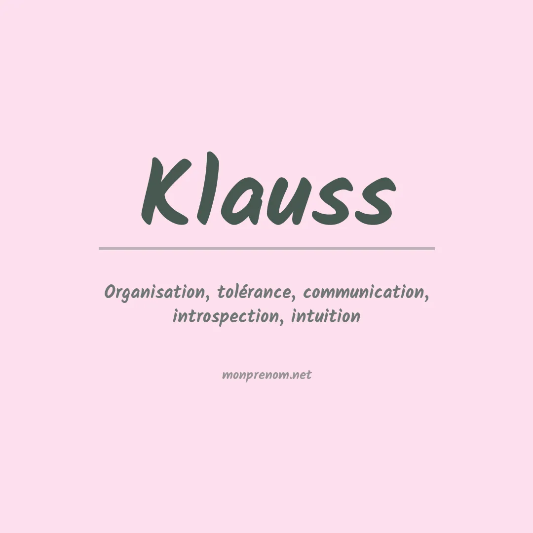 Prénom Klauss