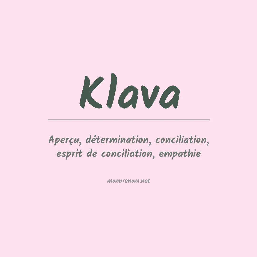 Signification du prénom Klava