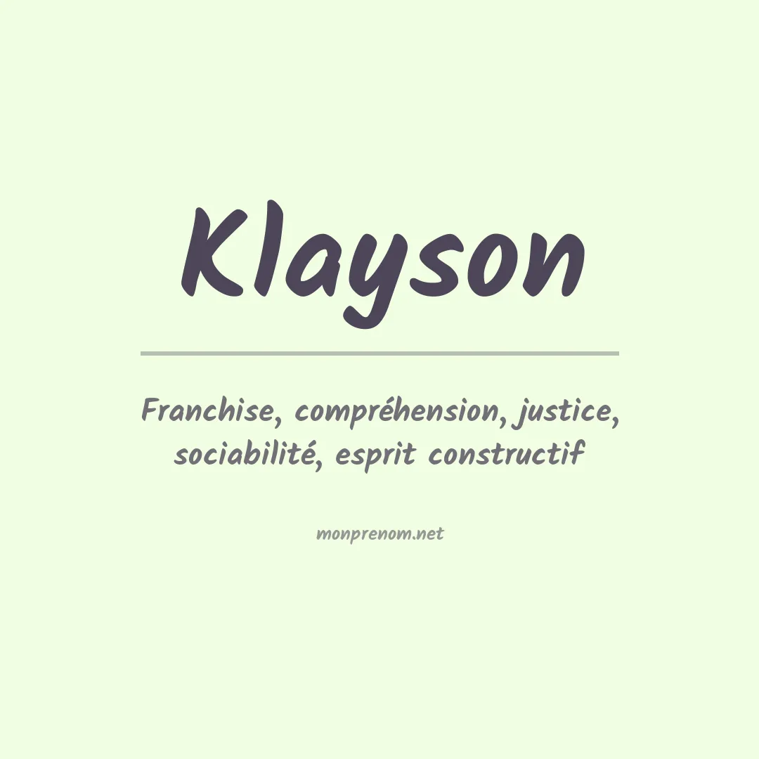 Prénom Klayson