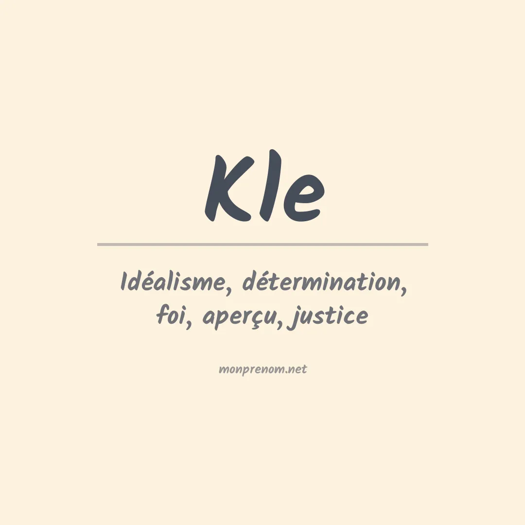 Signification du prénom Kle