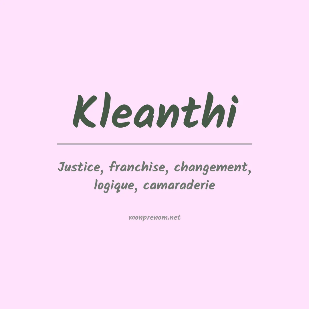 Signification du prénom Kleanthi