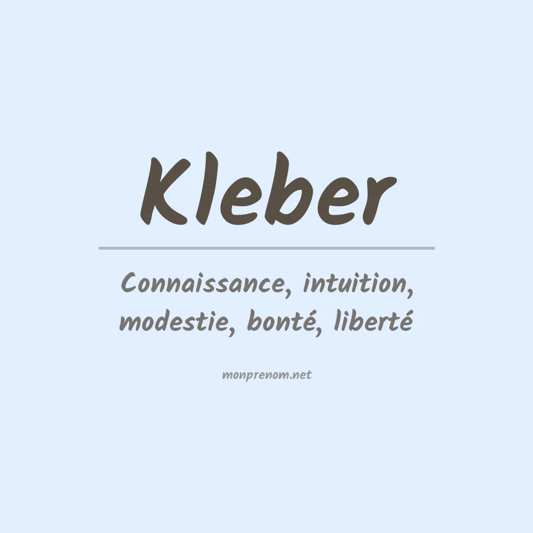 Prénom Kleber