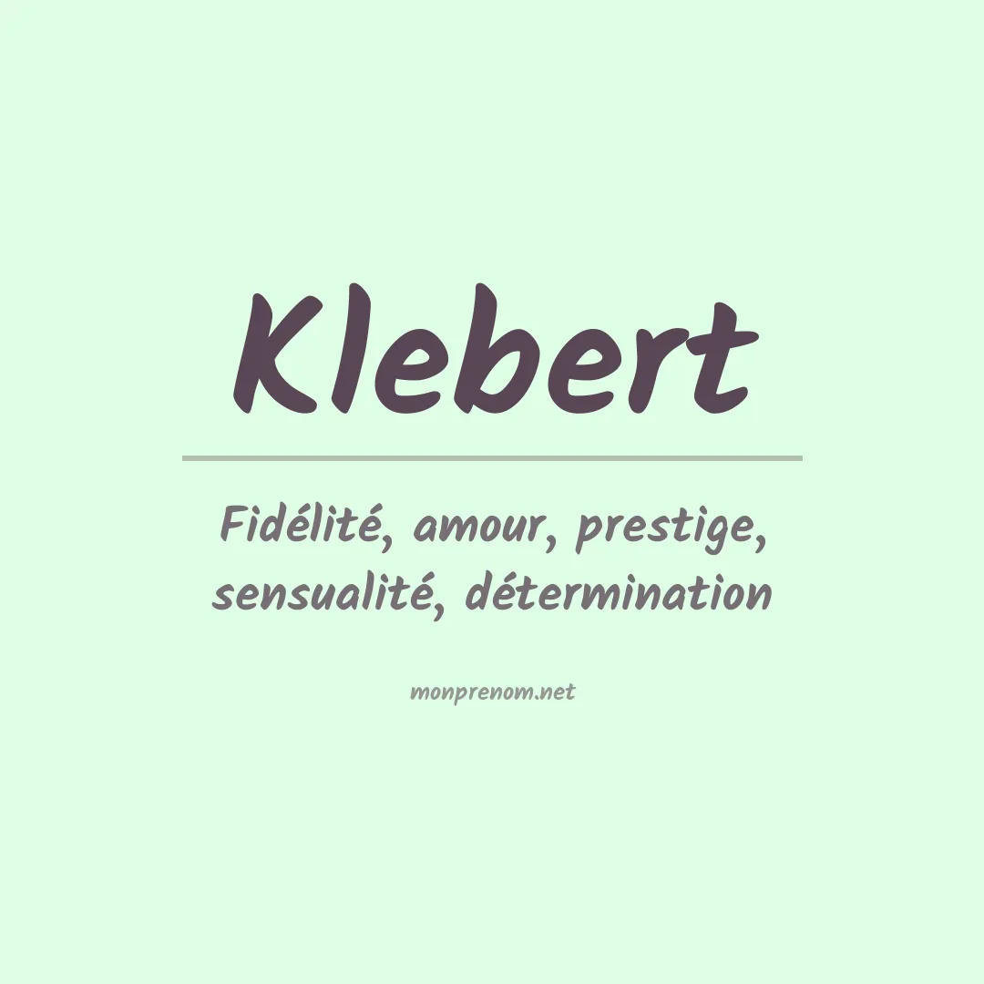 Prénom Klebert