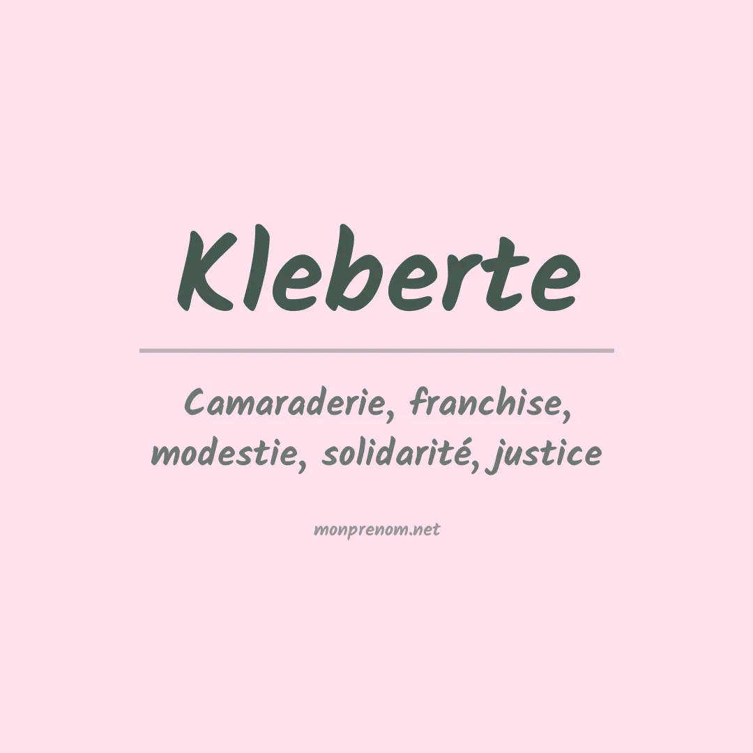 Signification du prénom Kleberte