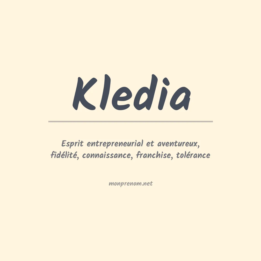 Signification du prénom Kledia